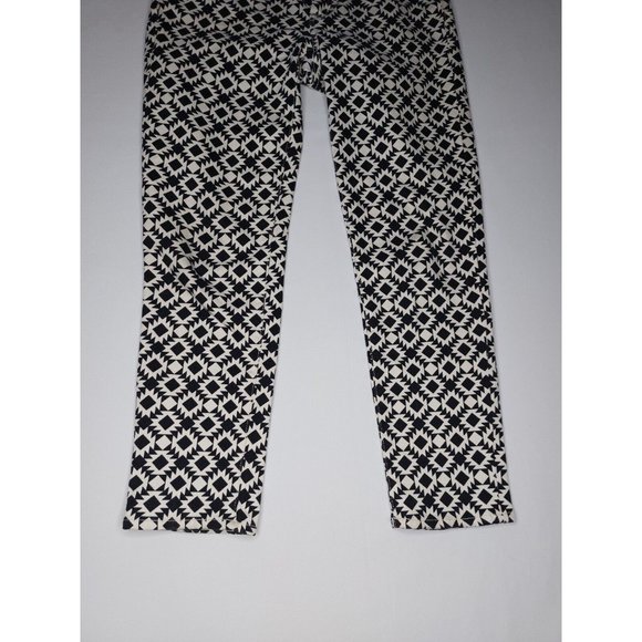 J CREW Womens Jeans Size 29 Black White Geometric triangle Stretch Printed - Picture 3 of 10